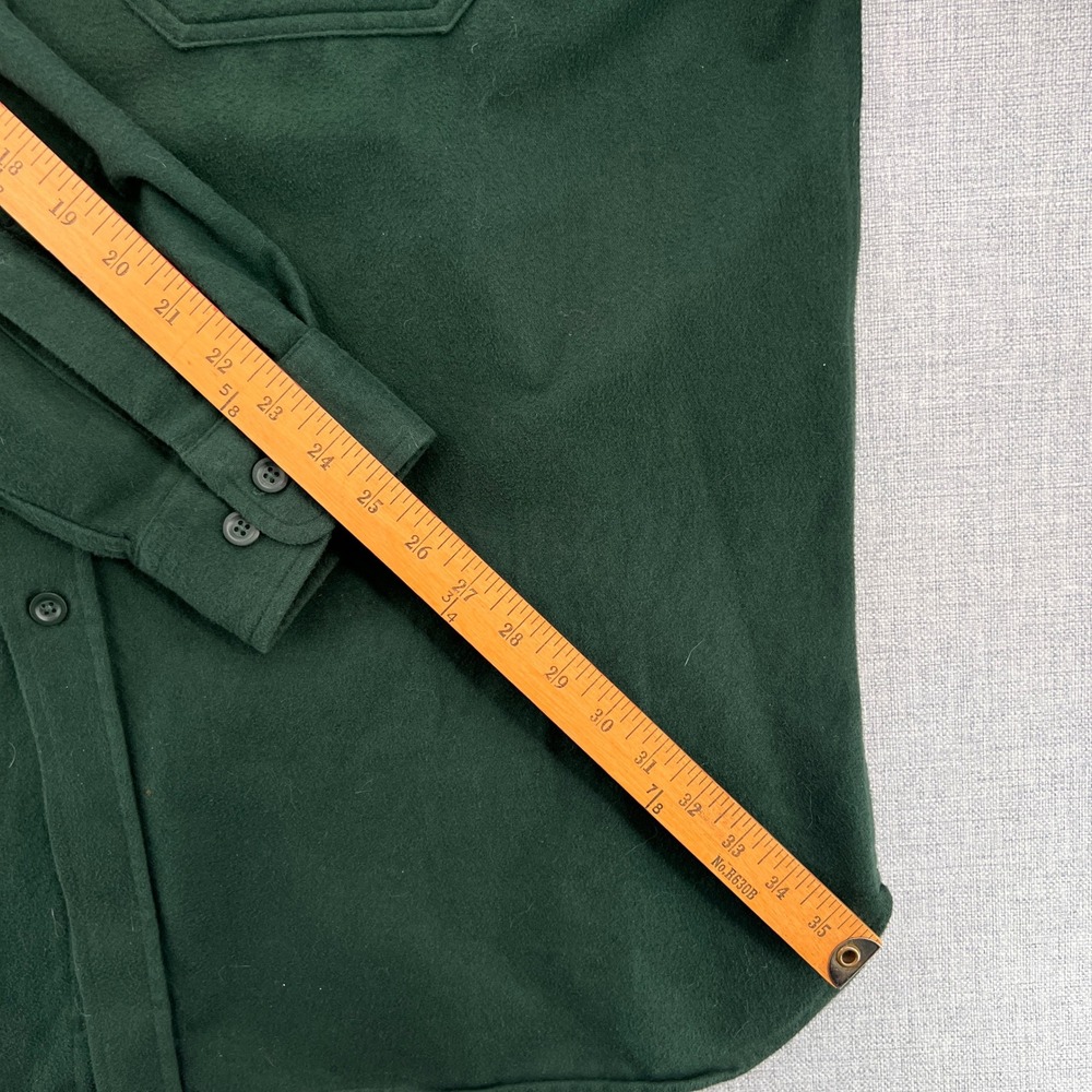 VTG LL Bean Chamois Cloth Shirt Traditional Fit Men XL Dark Green Workwear Cabin - Picture 7 of 8